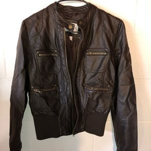 Brown leather jacket